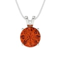 thumbnail image 1 of Clara Pucci 18K White Solid Hypoallergenic Gold 2.5Ct Red Zircon Round Brilliant Cut Solitaire Designer Necklace Pendant For April, 1 of 6