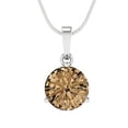 thumbnail image 1 of Clara Pucci 18K White Solid Hypoallergenic Gold 2Ct Champagne Round Brilliant Cut Solitaire Designer Necklace Pendant For April, 1 of 6