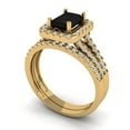 thumbnail image 1 of Clara Pucci 18K Yellow Gold 1.72 Natural Onyx Engraveable Engagement Ring + Wedding Band Set, 1 of 7