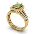 thumbnail image 1 of Clara Pucci 18K Yellow Gold 1.72 Natural Peridot Engraveable Engagement Ring + Wedding Band Set, 1 of 7