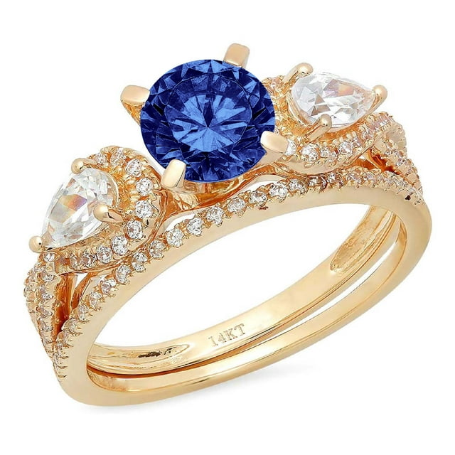 Buy BlueStone The Regal Trinity Gold Topaz 18K Yellow Gold Plated 18 K Ring On Flipkart