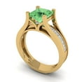 thumbnail image 1 of Clara Pucci 18K Yellow Gold 2.28 Simulated Green Diamond Engraveable Engagement Ring + Wedding Band Set, 1 of 7