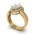 thumbnail image 1 of Clara Pucci 18K Yellow Gold 2.4875 Synthetic White Sapphire Engraveable Engagement Ring + Wedding Band Set, 1 of 7