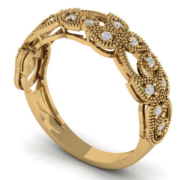 Clara Pucci 18K Yellow Gold Eternity Wedding Bridal Engagement Promise Anniversary Ring Band - 0.17Ct Solid Gold