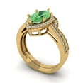 thumbnail image 1 of Clara Pucci 18K Yellow Gold Marquise Cut 2Ct Simulated Green Diamond Engagement Ring + Matching Band - Luxury Box Included, 1 of 7