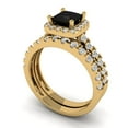 thumbnail image 1 of Clara Pucci 18K Yellow Gold Princess Cut 0.75Ct Natural Onyx Engagement Ring + Matching Band - Luxury Box Included, 1 of 7