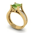 thumbnail image 1 of Clara Pucci 18K Yellow Gold Princess Cut 1.5Ct Natural Peridot Engagement Ring + Matching Band - Luxury Box Included, 1 of 7