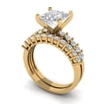 thumbnail image 1 of Clara Pucci 18K Yellow Gold Princess Cut 2Ct Synthetic White Sapphire Engagement Ring + Matching Band - Luxury Box Included, 1 of 7