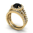 thumbnail image 1 of Clara Pucci 18K Yellow Gold Round Cut 1Ct Natural Onyx Engagement Ring + Matching Band - Luxury Box Included, 1 of 7