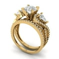 thumbnail image 1 of Clara Pucci 18K Yellow Gold Round Cut 1Ct Synthetic Moissanite Engagement Ring + Matching Band - Luxury Box Included, 1 of 7