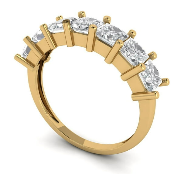 1.75 ctw Wedding Band for Women - 18K Yellow Gold Simulated Diamond Stackable Eternity Ring