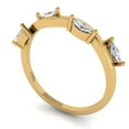 thumbnail image 1 of Clara Pucci 18K Yellow Solid Gold Custom Laser Engraved Women's Solid Gold Ring Stackable Statement Band With Marquise Cut 0.4TCW, 1 of 7