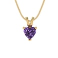thumbnail image 1 of Clara Pucci 18K Yellow Solid Hypoallergenic Gold 0.5Ct Alexandrite Heart Cut Solitaire Designer Necklace Pendant For June, 1 of 7