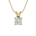 thumbnail image 1 of Clara Pucci 18K Yellow Solid Hypoallergenic Gold 0.5Ct Synthetic Moissanite Round Brilliant Cut Solitaire Designer Necklace Pendant For April, 1 of 6