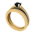 thumbnail image 1 of Clara Pucci 18K Yellow/White Gold 0.86 Natural Onyx Engraveable Engagement Ring + Wedding Band Set, 1 of 7