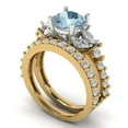 thumbnail image 1 of Clara Pucci 18K Yellow/White Gold 2.94 Natural Swiss Blue Topaz Engraveable Engagement Ring + Wedding Band Set, 1 of 7