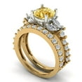 thumbnail image 1 of Clara Pucci 18K Yellow/White Gold Round Cut 1.5Ct Natural Citrine Engagement Ring + Matching Band - Luxury Box Included, 1 of 7