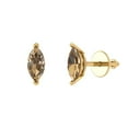 thumbnail image 1 of Clara Pucci 1Ct Champagne Marquise Cut VVS1 Screw Back Stud 14k Solid hypoallergenic Gold Designer Earrings For April, 1 of 7