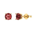 thumbnail image 1 of Clara Pucci 1Ct Natural Garnet Round Cut VVS1 Push Back Stud 14k Solid hypoallergenic Gold Designer Earrings For January, 1 of 7