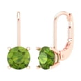 thumbnail image 1 of Clara Pucci 1Ct Natural Peridot Round Cut VVS1 Lever Back Drop Dangle 14k Solid hypoallergenic Gold Designer Earrings For August, 1 of 7