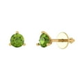 thumbnail image 1 of Clara Pucci 1Ct Natural Peridot Round Cut VVS1 Screw Back Stud 14k Solid hypoallergenic Gold Designer Earrings For August, 1 of 7