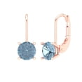 thumbnail image 1 of Clara Pucci 1Ct Natural Sky Blue Topaz Round Cut VVS1 Lever Back Drop Dangle 14k Solid hypoallergenic Gold Designer Earrings For December, 1 of 7