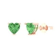 thumbnail image 1 of Clara Pucci 1Ct Green Heart Cut VVS1 Push Back Stud 14k Solid hypoallergenic Gold Designer Earrings For April, 1 of 7