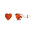 thumbnail image 1 of Clara Pucci 1Ct Red Heart Cut VVS1 Push Back Stud 14k Solid hypoallergenic Gold Designer Earrings For April, 1 of 7