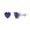 thumbnail image 1 of Clara Pucci 1Ct Tanzanite Heart Cut VVS1 Push Back Stud 14k Solid hypoallergenic Gold Designer Earrings For December, 1 of 7