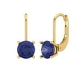 thumbnail image 1 of Clara Pucci 1Ct Tanzanite Round Cut VVS1 Lever Back Drop Dangle 18k Solid hypoallergenic Gold Designer Earrings For December, 1 of 7
