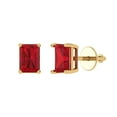 thumbnail image 1 of Clara Pucci 1Ct Tourmaline Emerald Cut VVS1 Screw Back Stud 14k Solid hypoallergenic Gold Designer Earrings For October, 1 of 7