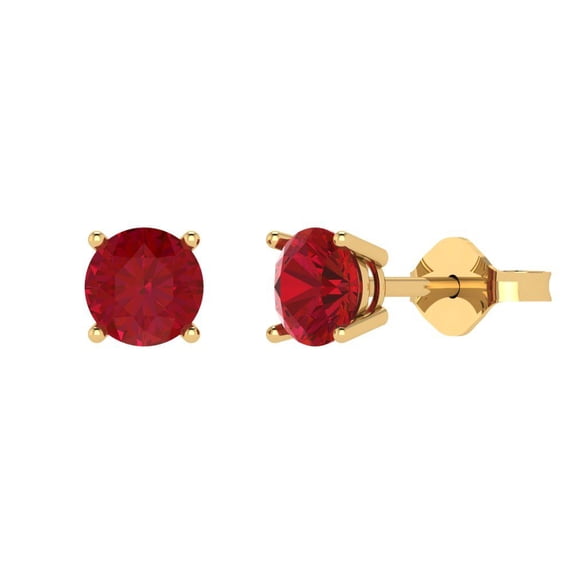 Clara Pucci 1Ct Tourmaline Round Cut VVS1 Push Back Stud 14k Solid hypoallergenic Gold Designer Earrings For October