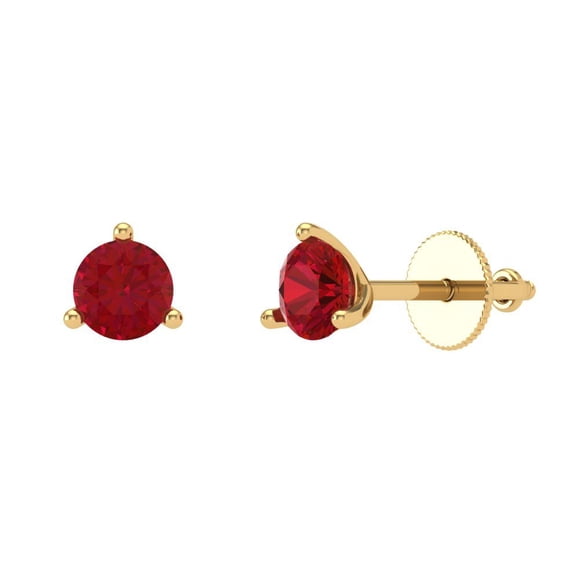 1Ct Tourmaline Round Cut VVS1 Screw Back Stud 18k Solid hypoallergenic Gold Designer Earrings For October