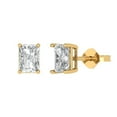 thumbnail image 1 of 2 ct Push-Back Stud Earrings for Women | 7x5mm Emerald Cut Moissanite | 14K Yellow Gold, 1 of 5