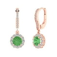 thumbnail image 1 of Clara Pucci 2.235Ct Green Round Cut VVS1 Lever Back Drop Dangle 14k Solid hypoallergenic Gold Designer Earrings For April, 1 of 7
