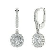 thumbnail image 1 of Clara Pucci 2.235Ct Synthetic White Sapphire Round Cut VVS1 Lever Back Drop Dangle 14k Solid hypoallergenic Gold Designer Earrings For April, 1 of 7