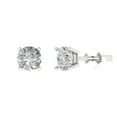 thumbnail image 1 of Clara Pucci 2 ct Brilliant Round Cut Solitaire Studs VVS1 Genuine Conflict free Clear Zircon Solid 14K White Gold Designer Everyday Earrings Push Back, 1 of 5