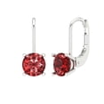 thumbnail image 1 of Clara Pucci 2Ct Natural Garnet Round Cut VVS1 Lever Back Drop Dangle 18k Solid hypoallergenic Gold Designer Earrings For January, 1 of 7