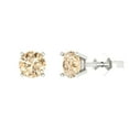 thumbnail image 1 of Clara Pucci 2Ct Natural Morganite Round Cut VVS1 Push Back Stud 14k Solid hypoallergenic Gold Designer Earrings For February, 1 of 7
