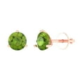 thumbnail image 1 of Clara Pucci 2Ct Natural Peridot Round Cut VVS1 Screw Back Stud 18k Solid hypoallergenic Gold Designer Earrings For August, 1 of 7