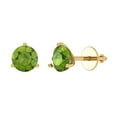 thumbnail image 1 of Clara Pucci 2Ct Natural Peridot Round Cut VVS1 Screw Back Stud 18k Solid hypoallergenic Gold Designer Earrings For August, 1 of 7