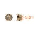 thumbnail image 1 of Clara Pucci 2Ct Champagne Round Cut VVS1 Push Back Stud 18k Solid hypoallergenic Gold Designer Earrings For April, 1 of 7