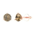 thumbnail image 1 of Clara Pucci 2Ct Champagne Round Cut VVS1 Screw Back Stud 14k Solid hypoallergenic Gold Designer Earrings For April, 1 of 7