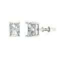 thumbnail image 1 of Clara Pucci 2Ct Clear Emerald Cut VVS1 Push Back Stud 14k Solid hypoallergenic Gold Designer Earrings For April, 1 of 7