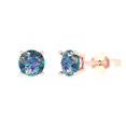 thumbnail image 1 of Clara Pucci 2Ct Synthetic Blue Moissanite Round Cut VVS1 Push Back Stud 18k Solid hypoallergenic Gold Designer Earrings For April, 1 of 7
