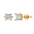 thumbnail image 1 of Clara Pucci 2Ct Synthetic Moissanite Princess Cut VVS1 Push Back Stud 14k Solid hypoallergenic Gold Designer Earrings For April, 1 of 7