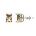 thumbnail image 1 of Clara Pucci 2Ct Synthetic Yellow Moissanite Emerald Cut VVS1 Push Back Stud 14k Solid hypoallergenic Gold Designer Earrings For April, 1 of 7