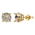thumbnail image 1 of 3 ct Push-Back Stud Earrings for Women | 7.5mm Round Cut Yellow Moissanite | 18K Yellow Gold, 1 of 5