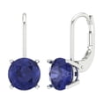 thumbnail image 1 of Clara Pucci 3Ct Tanzanite Round Cut VVS1 Lever Back Drop Dangle 18k Solid hypoallergenic Gold Designer Earrings For December, 1 of 7