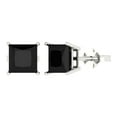 thumbnail image 1 of 14K Solid Gold Push Back Stud Earrings for Women | 4 cttw Princess Cut Natural Onyx | White Gold, 1 of 5